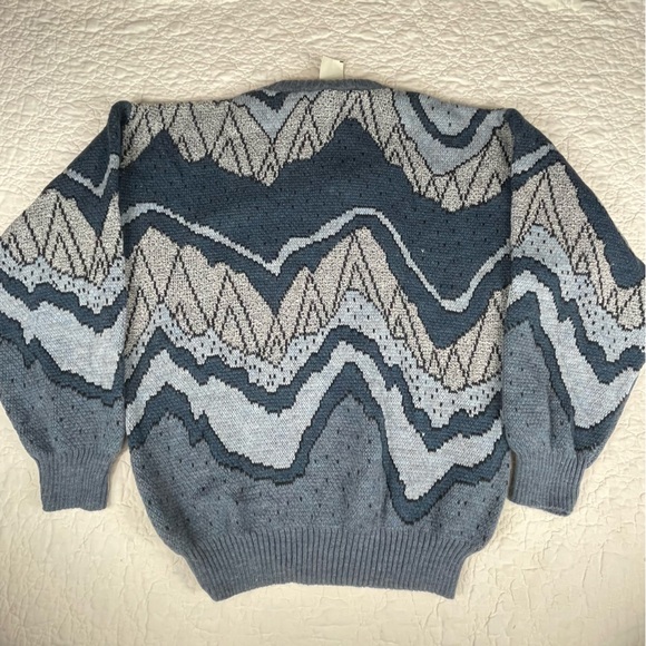 🔥NWT Colore Italia Wool Blend Knit Cardigan Sweater In Gray & Blue Men’s Sz L - Picture 4 of 9